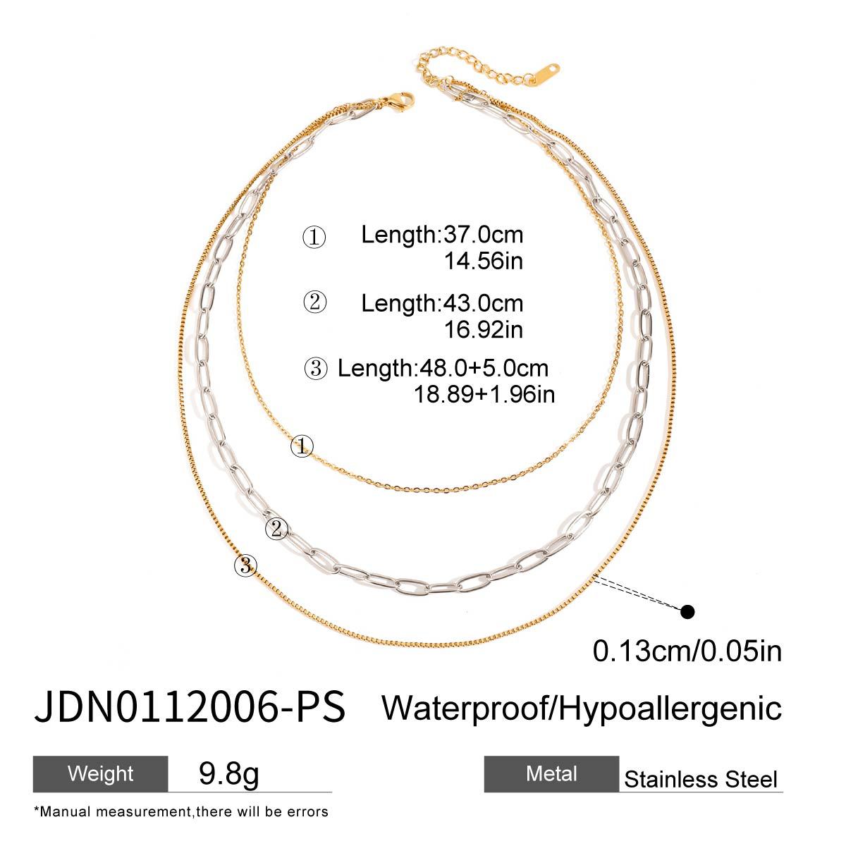 European and American three-layer stacking titanium steel necklace accessories women's light luxury high-end clavicle chain stainless steel jewelry cross-border