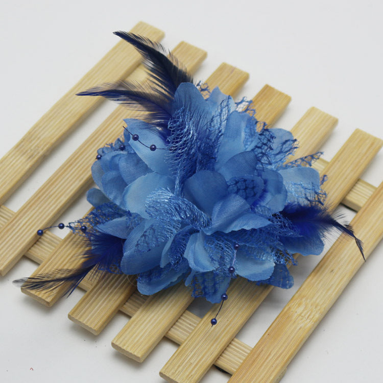 Factory wholesale new rice beads feather headdress headdress flower corsage wrist flower dance wear many optional