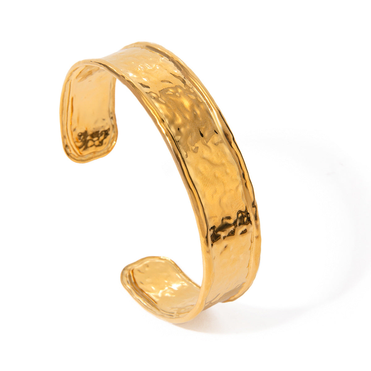European and American Cross-border Jewelry 18k Gold Stainless Steel Wide Face Bracelet High-grade Ins Bracelet Titanium Steel Open Bracelet
