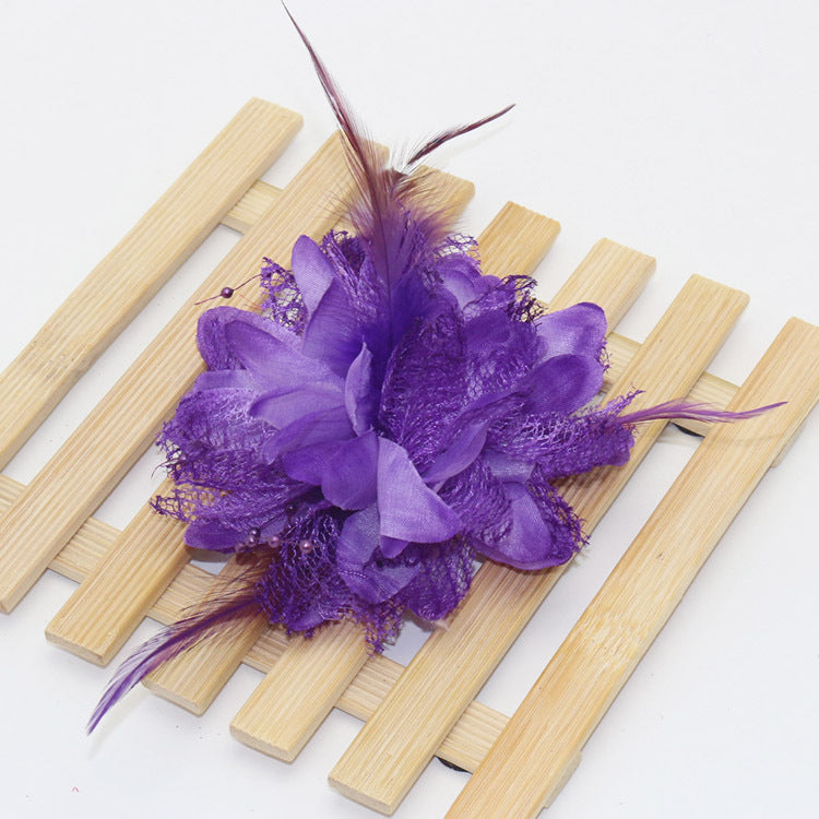 Factory wholesale new rice beads feather headdress headdress flower corsage wrist flower dance wear many optional