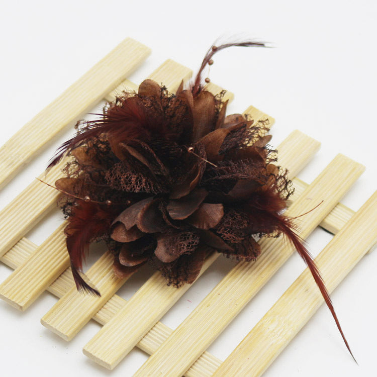 Factory wholesale new rice beads feather headdress headdress flower corsage wrist flower dance wear many optional
