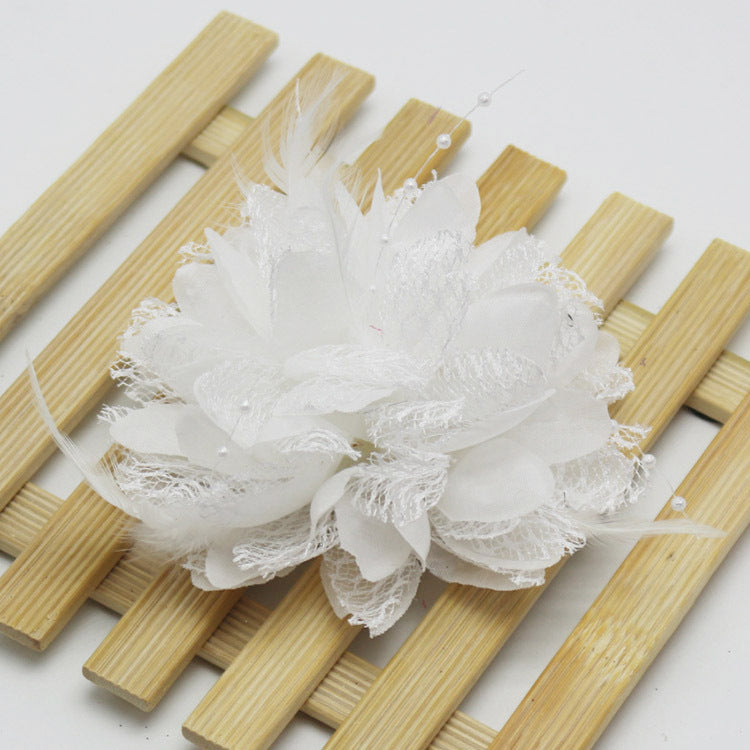 Factory wholesale new rice beads feather headdress headdress flower corsage wrist flower dance wear many optional