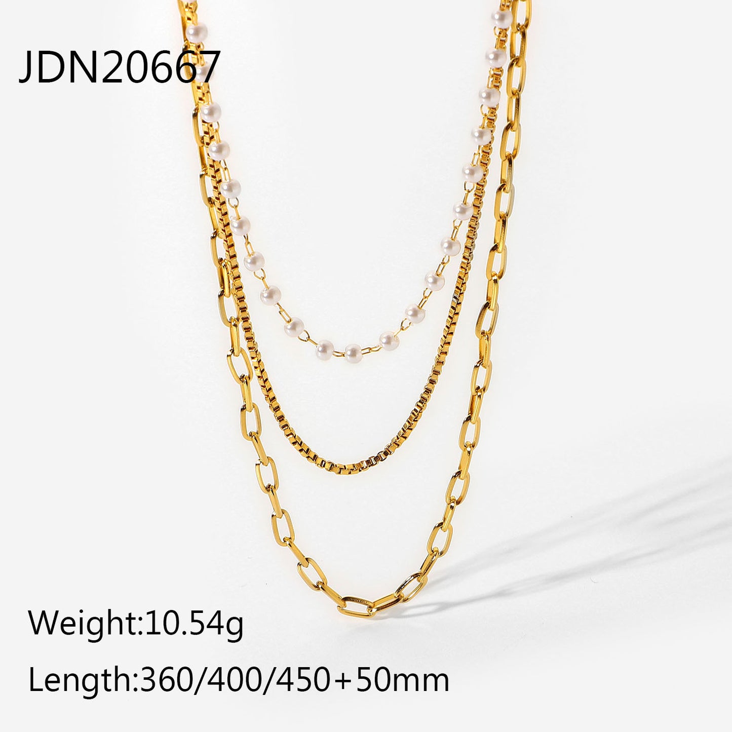 European and American three-layer stacking titanium steel necklace accessories women's light luxury high-end clavicle chain stainless steel jewelry cross-border