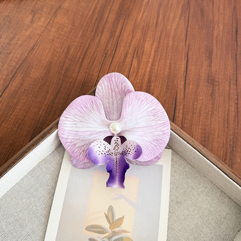 Fairy ~ Phalaenopsis Hairpin Female Korean Flower Side Clip Photo Atmosphere Bangs Broken Hairpin Flower Headwear
