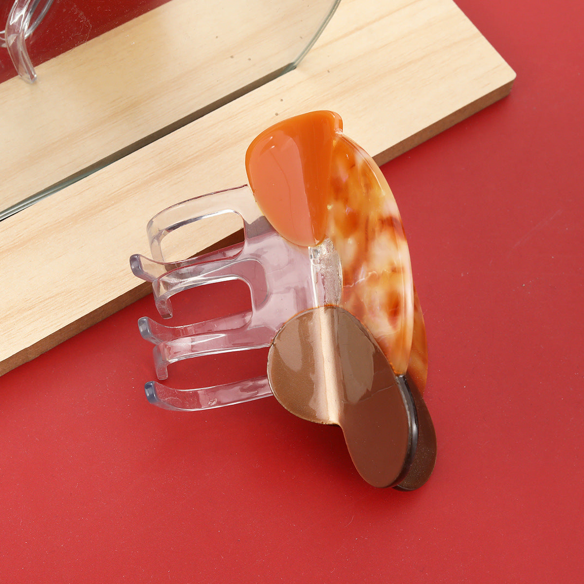 Nightclub Design High Sexy Acetic Acid Stitching Hairpin Mature Women's Hair Grab Clip Shark Clip Headwear