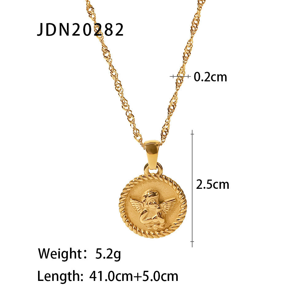 European and American three-layer stacking titanium steel necklace accessories women's light luxury high-end clavicle chain stainless steel jewelry cross-border