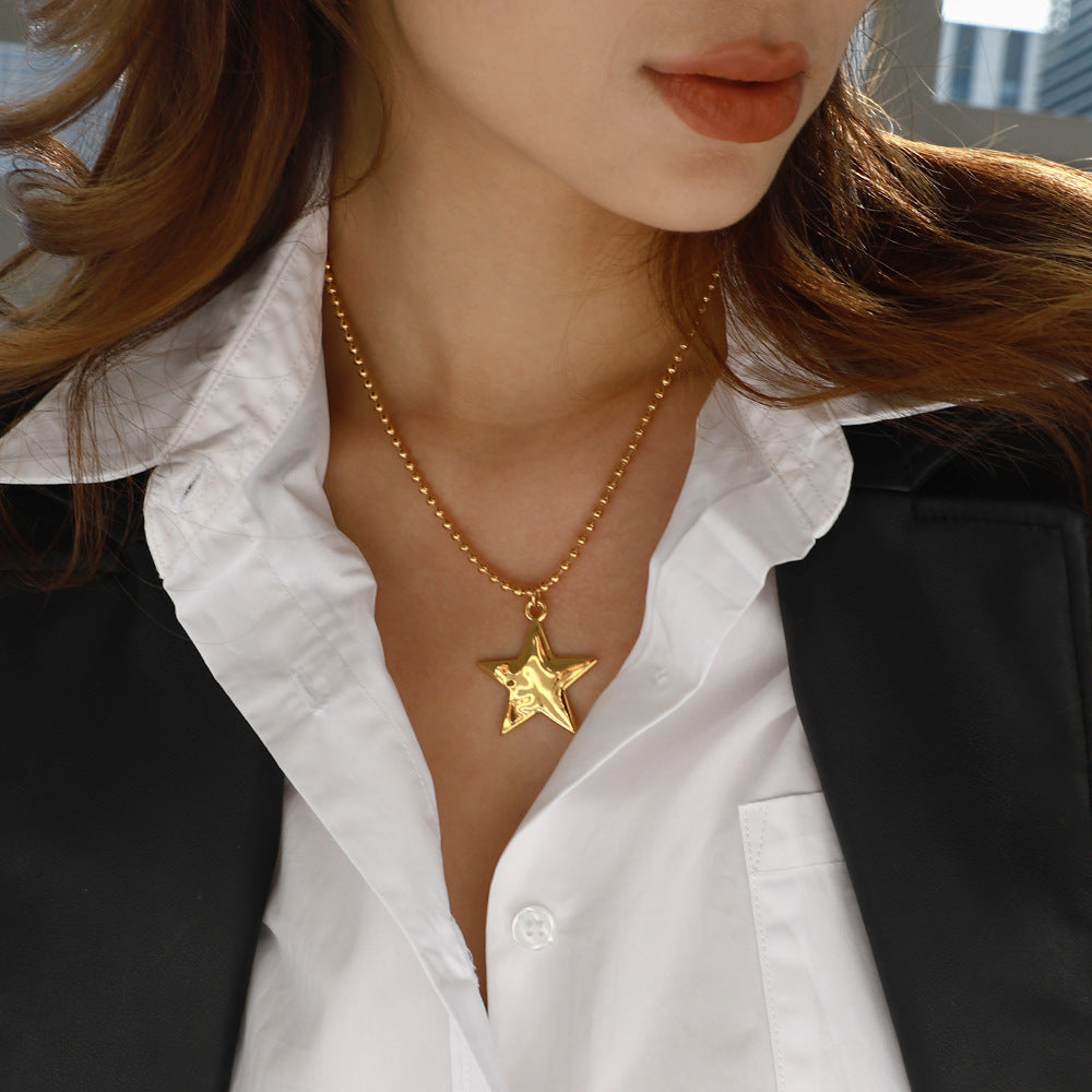 Jieding European and American Jewelry Star Titanium Steel Necklace Accessories High-grade Light Luxury Collar Chain Cross-border Stainless Steel Jewelry