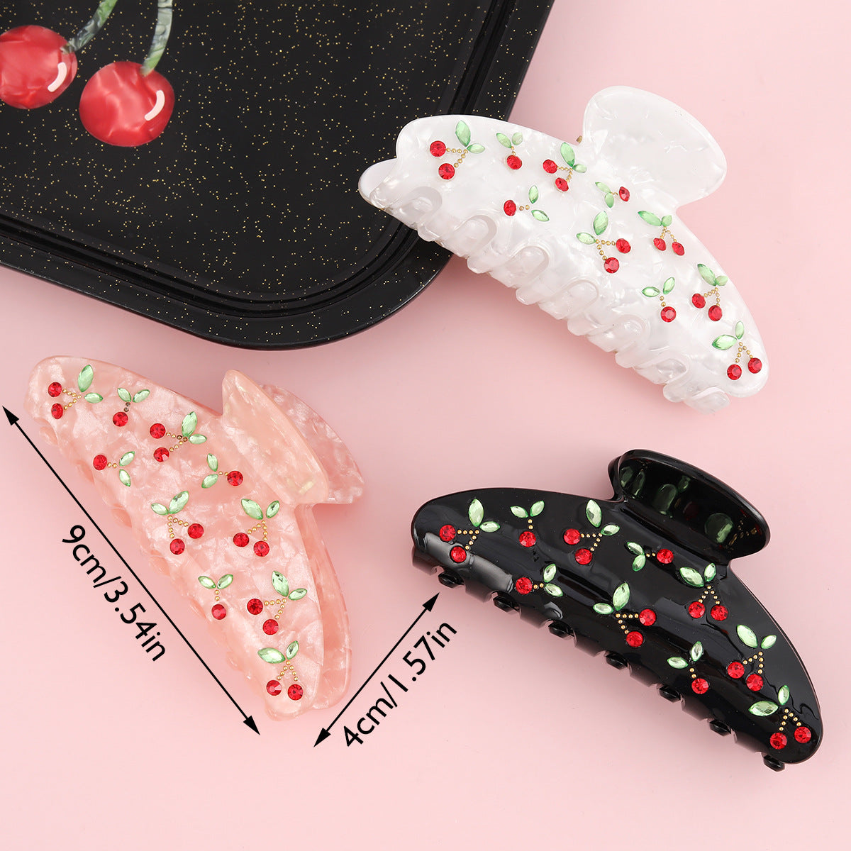 Cute temperament color matching small fresh acetic acid grip crystal candy shark clip diamond light yarn hair grip new hair accessories