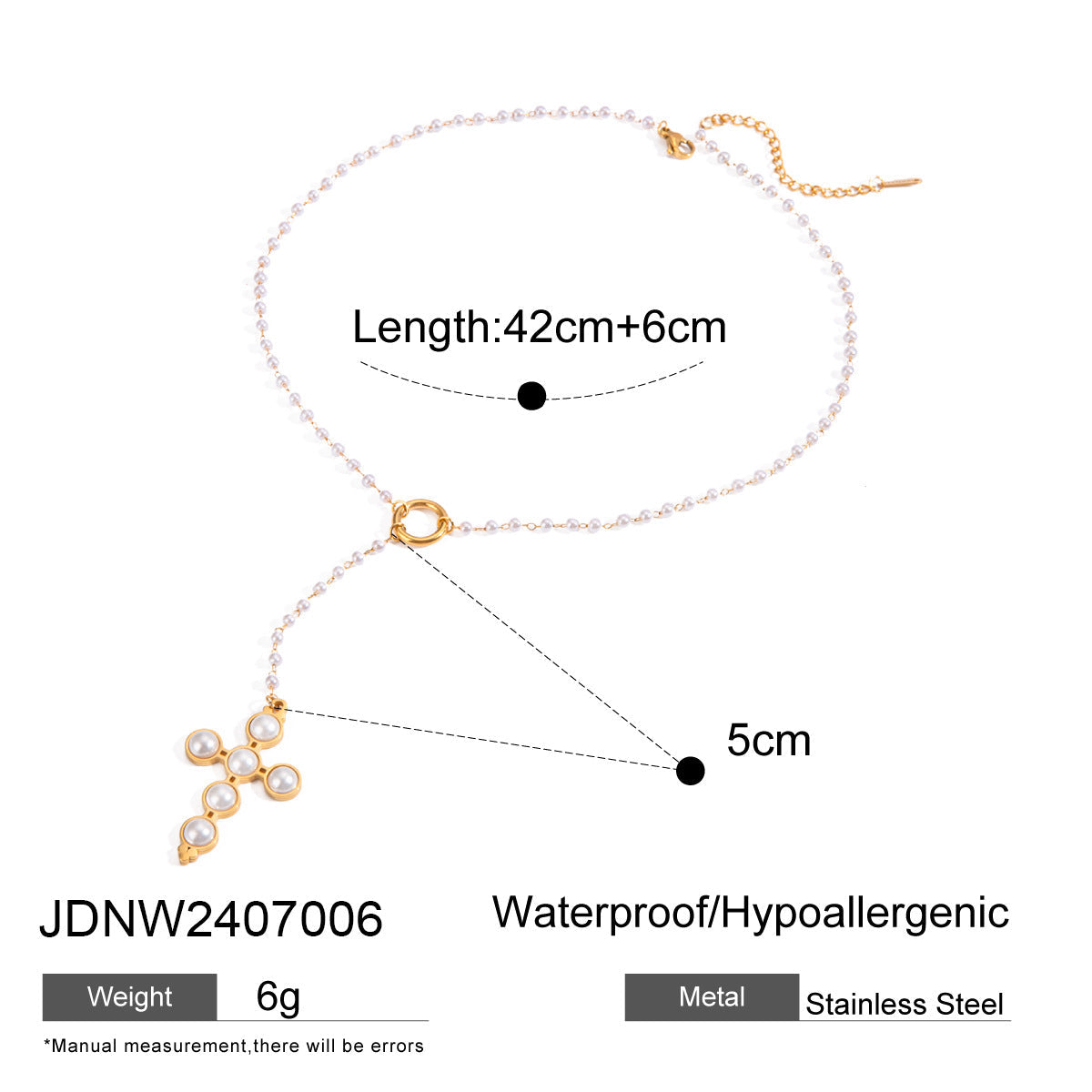 European and American Stainless Steel Cross Pendant Necklace Zircon Natural Stone Clavicle Chain Titanium Steel Neck Chain Jewelry Cross Border