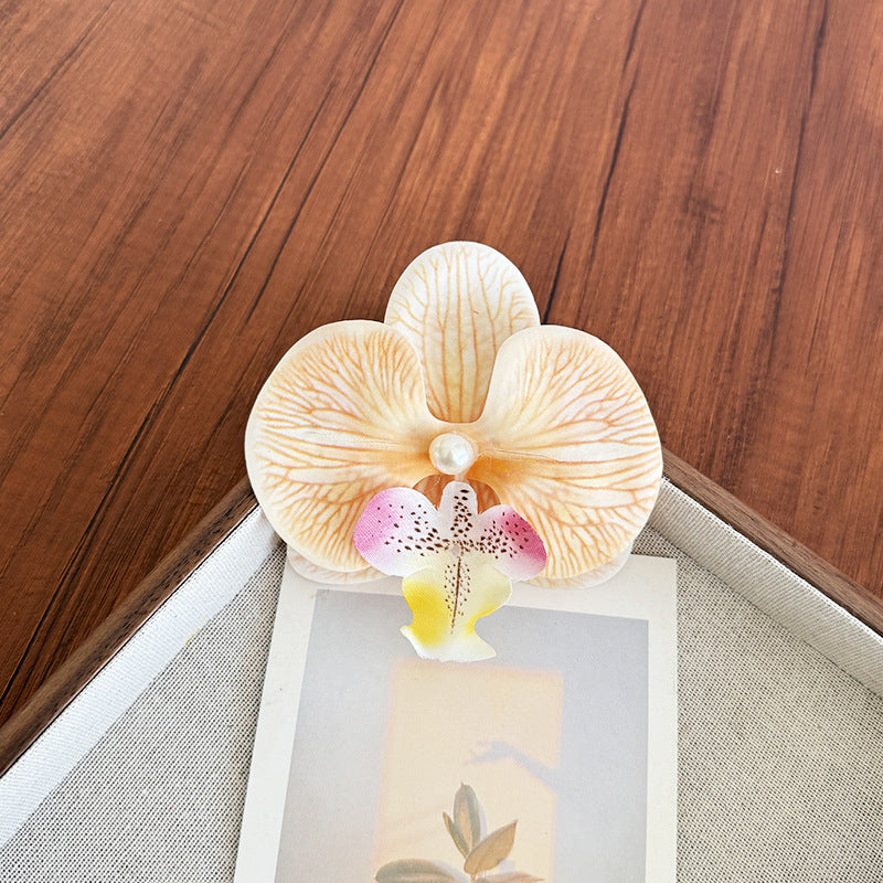 Phalaenopsis Hairpin Female Korean Flower Side Clip Photo Atmosphere Bangs Broken Hairpin Flower Headwear