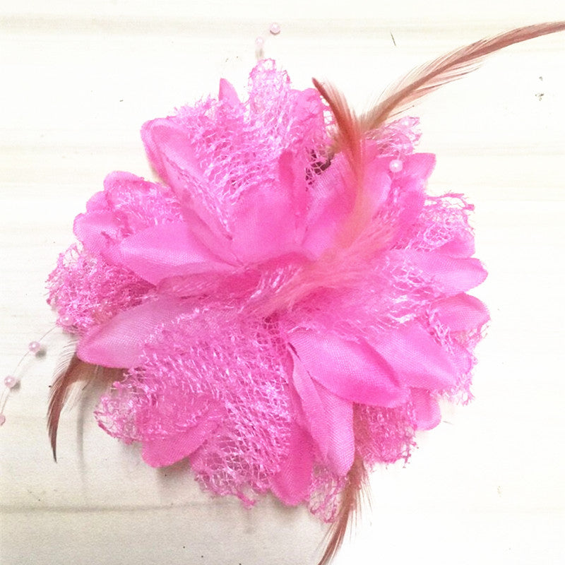 Factory wholesale new rice beads feather headdress headdress flower corsage wrist flower dance wear many optional