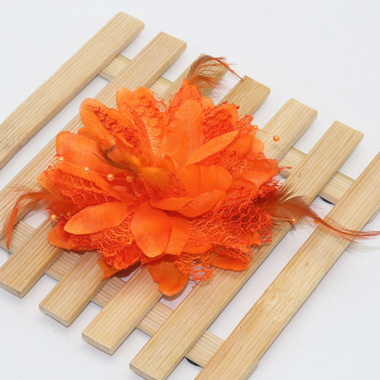 Factory wholesale new rice beads feather headdress headdress flower corsage wrist flower dance wear many optional