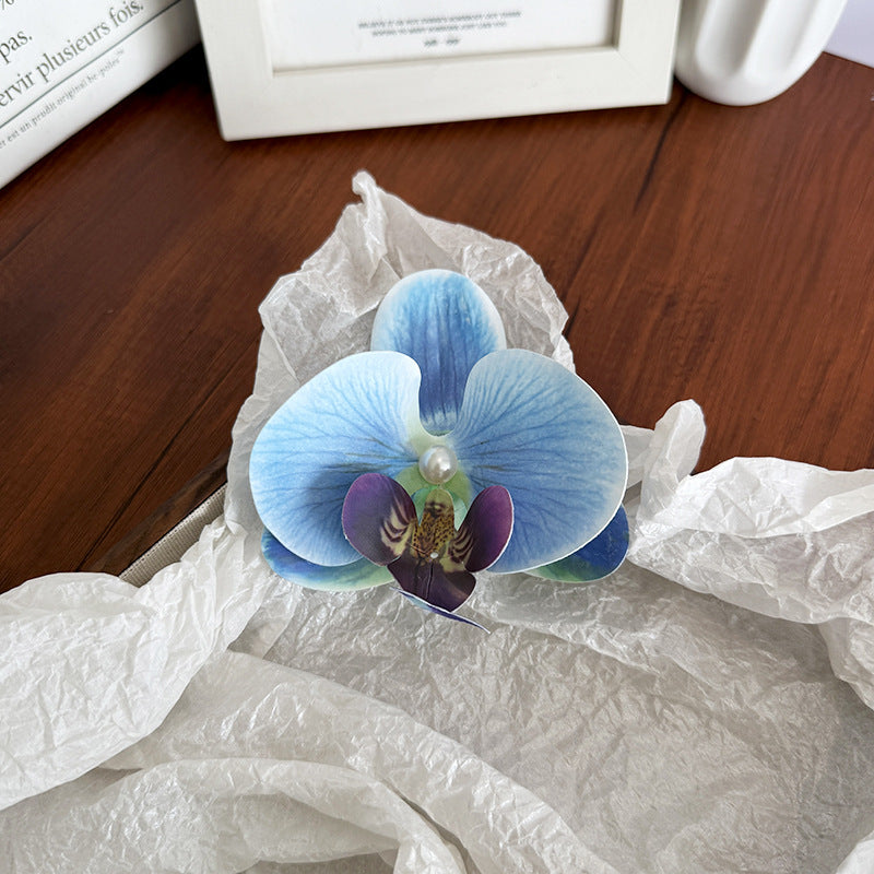 Fairy ~ Phalaenopsis Hairpin Female Korean Flower Side Clip Photo Atmosphere Bangs Broken Hairpin Flower Headwear