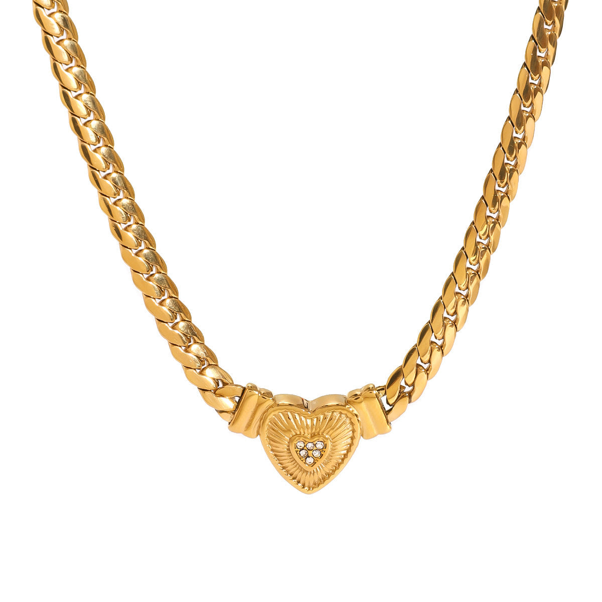 Europe and the United States stainless steel love necklace high sense diamond clavicle chain titanium steel jewelry cross-border necklace