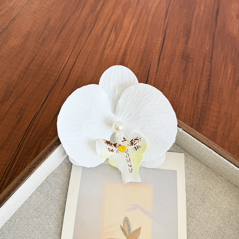 Fairy ~ Phalaenopsis Hairpin Female Korean Flower Side Clip Photo Atmosphere Bangs Broken Hairpin Flower Headwear