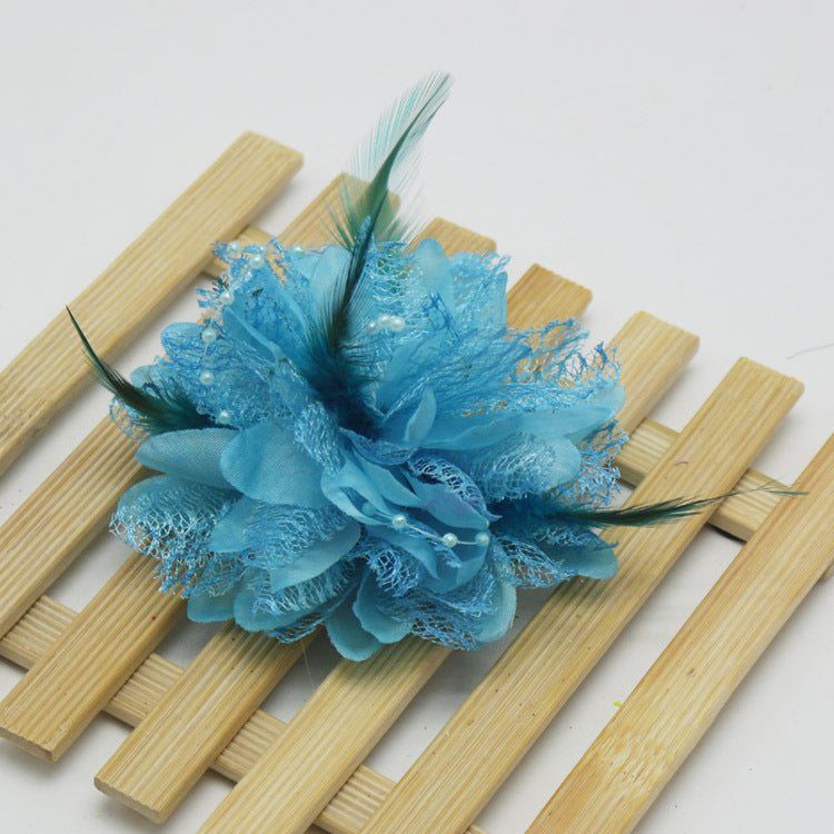 Factory wholesale new rice beads feather headdress headdress flower corsage wrist flower dance wear many optional