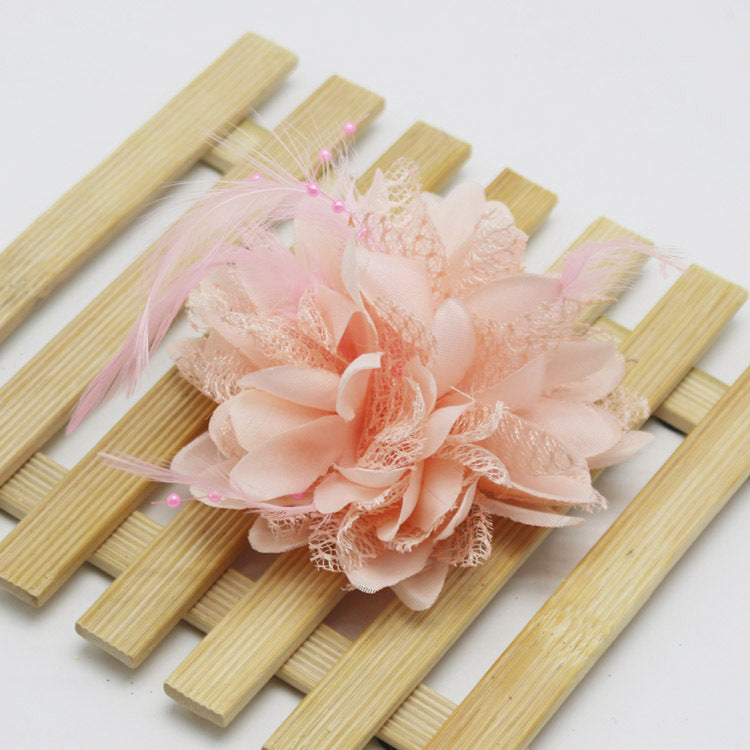 Factory wholesale new rice beads feather headdress headdress flower corsage wrist flower dance wear many optional