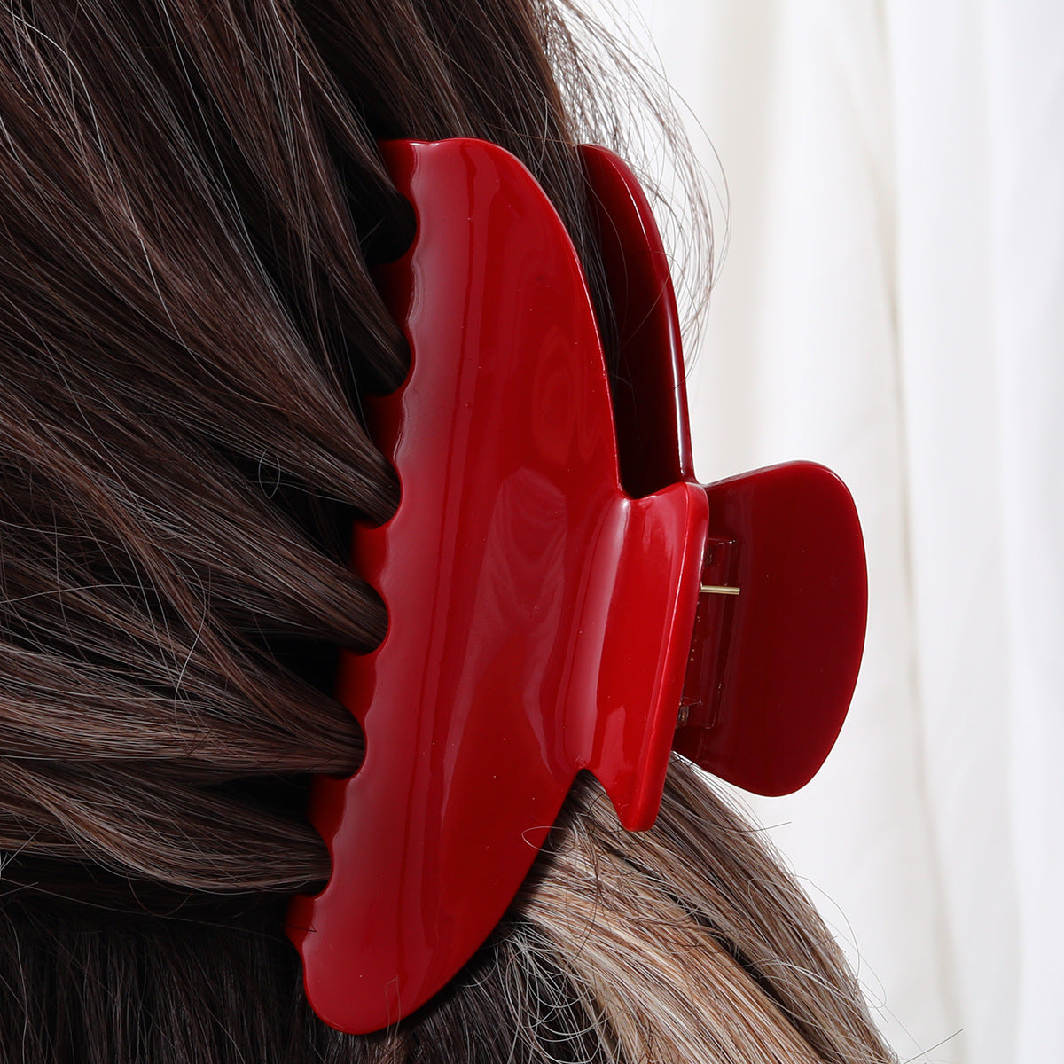 solid color hairpin female summer acetate shark clip yellow ins style European and American sweet cool hot girl back head clip