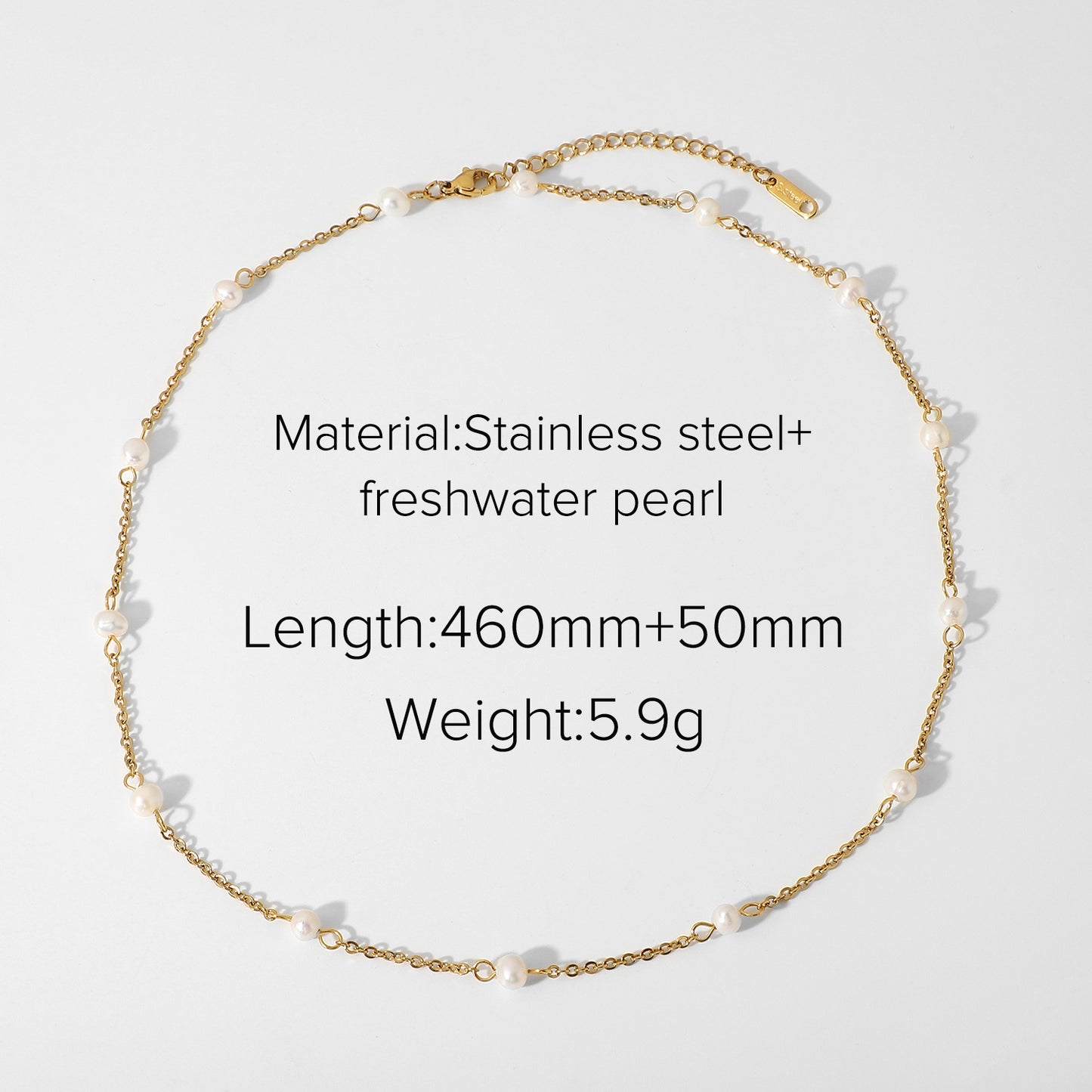 Europe and the United States INS net red new pearl necklace 18K gold plated stainless steel chain natural freshwater pearl neck chain women