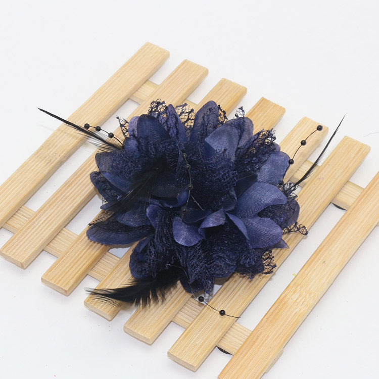 Factory wholesale new rice beads feather headdress headdress flower corsage wrist flower dance wear many optional