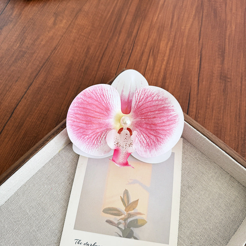 Fairy ~ Phalaenopsis Hairpin Female Korean Flower Side Clip Photo Atmosphere Bangs Broken Hairpin Flower Headwear