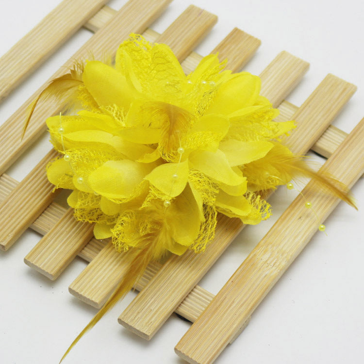 Factory wholesale new rice beads feather headdress headdress flower corsage wrist flower dance wear many optional