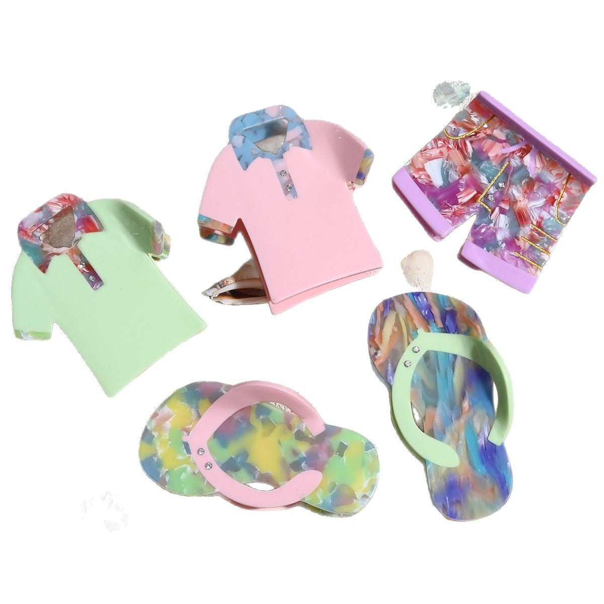 Cross-Border Niche Creative Design Clothes and Shoes Styling Acetate Gripper Small Fresh Color Medium Hair Accessories
