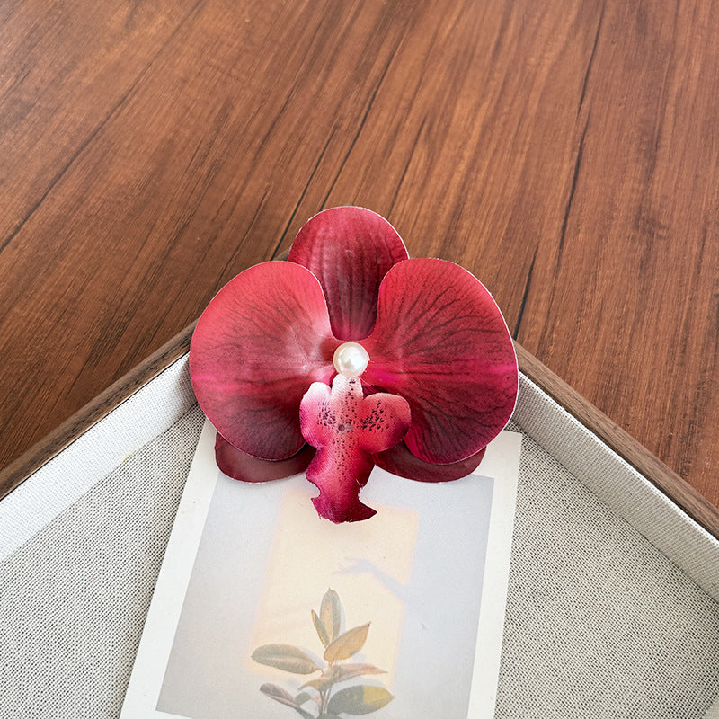 Fairy ~ Phalaenopsis Hairpin Female Korean Flower Side Clip Photo Atmosphere Bangs Broken Hairpin Flower Headwear
