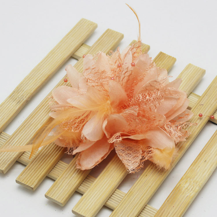 Factory wholesale new rice beads feather headdress headdress flower corsage wrist flower dance wear many optional