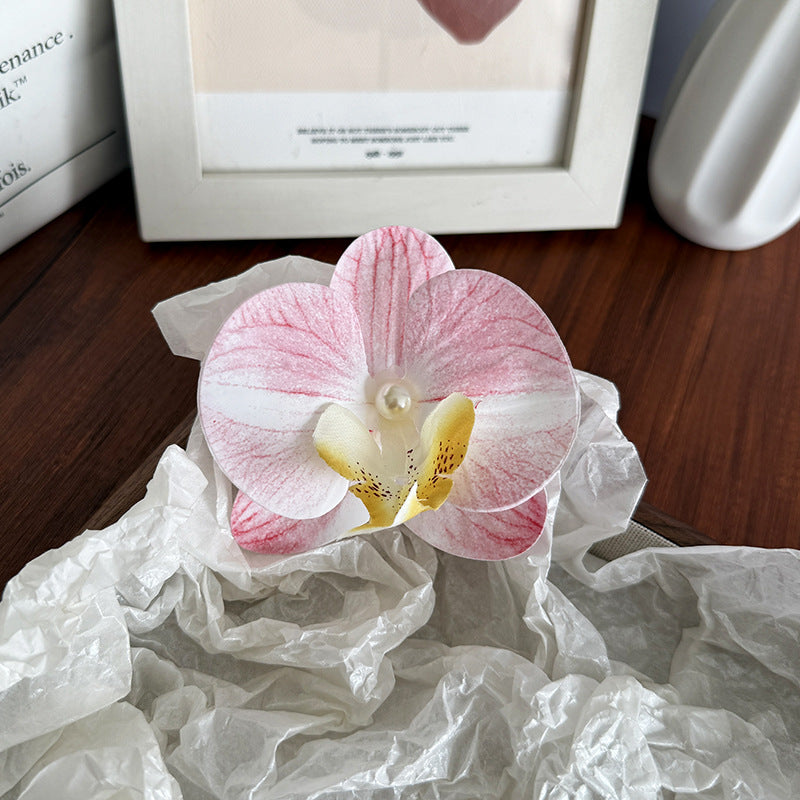 Fairy ~ Phalaenopsis Hairpin Female Korean Flower Side Clip Photo Atmosphere Bangs Broken Hairpin Flower Headwear