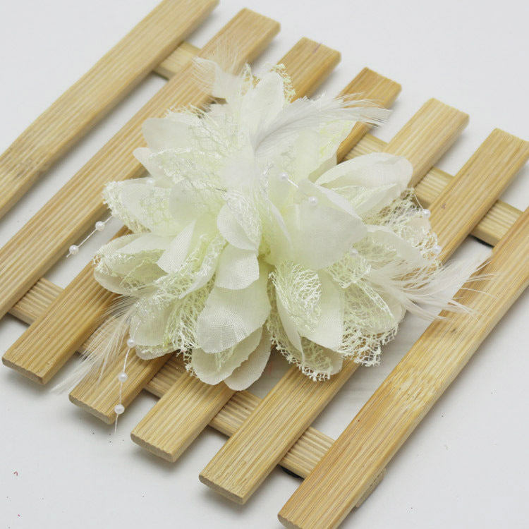 Factory wholesale new rice beads feather headdress headdress flower corsage wrist flower dance wear many optional