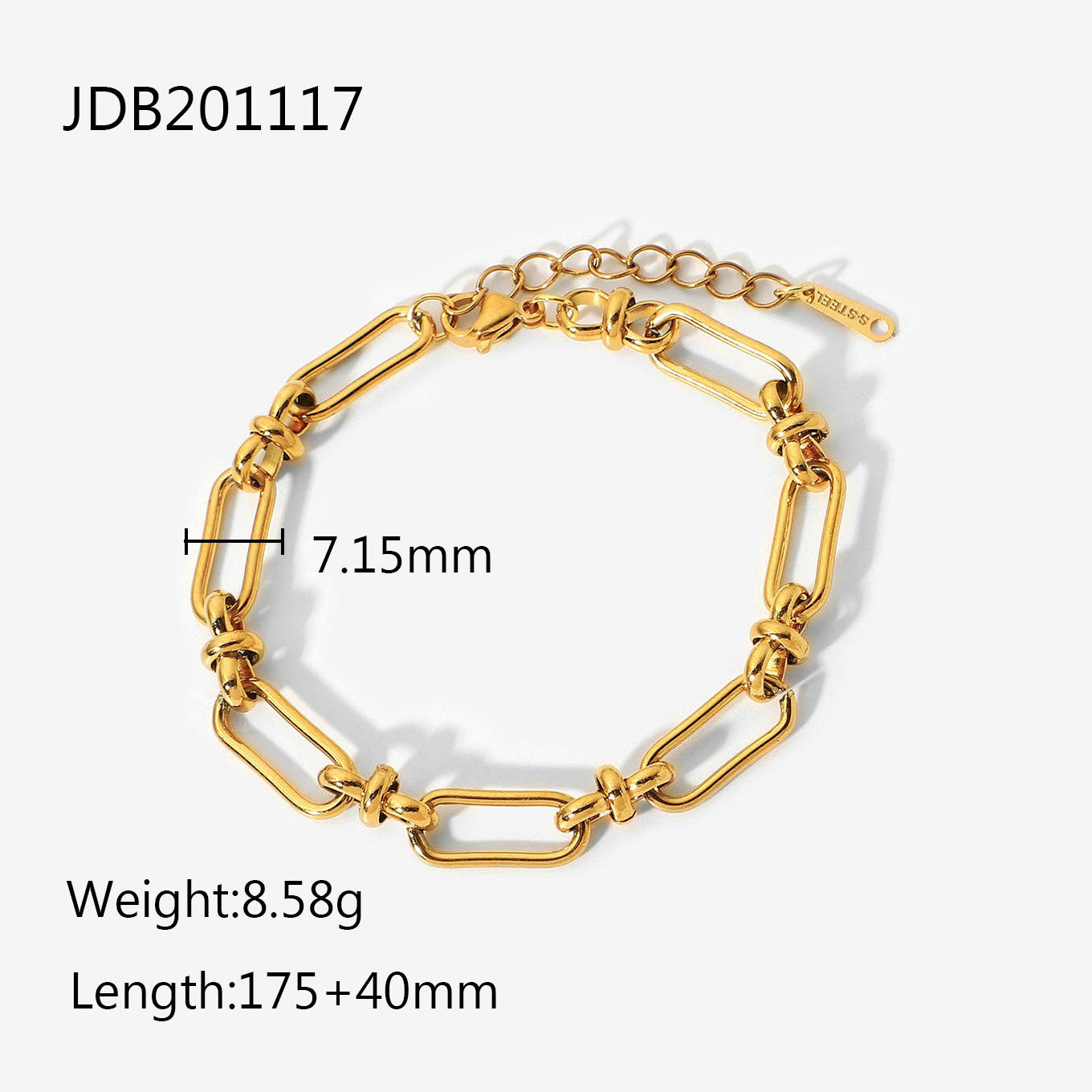 INS Internet Celebrant New Wide Chain Cross Buckle Bracelet Vacuum Electroplated 18K Gold European and American Stainless Steel Hand Ornaments Women's Jewelry