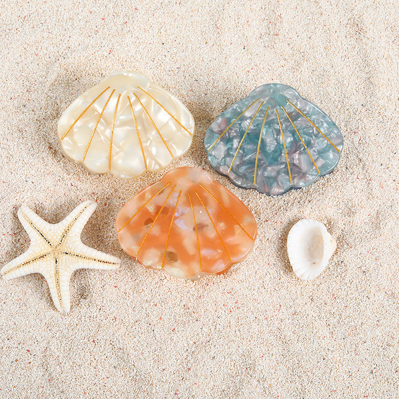 Niche shell hairpin wholesale Japanese simple back head updo hair clip acetate plate fresh South Korea hair accessories