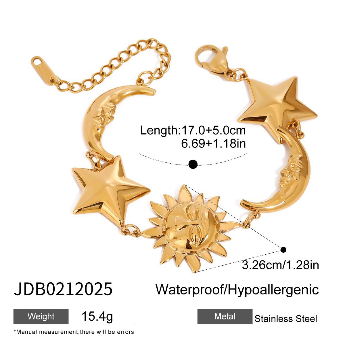 Europe and the United States 18k gold stainless steel star bracelet light luxury high-end jewelry does not fade titanium steel jewelry cross-border