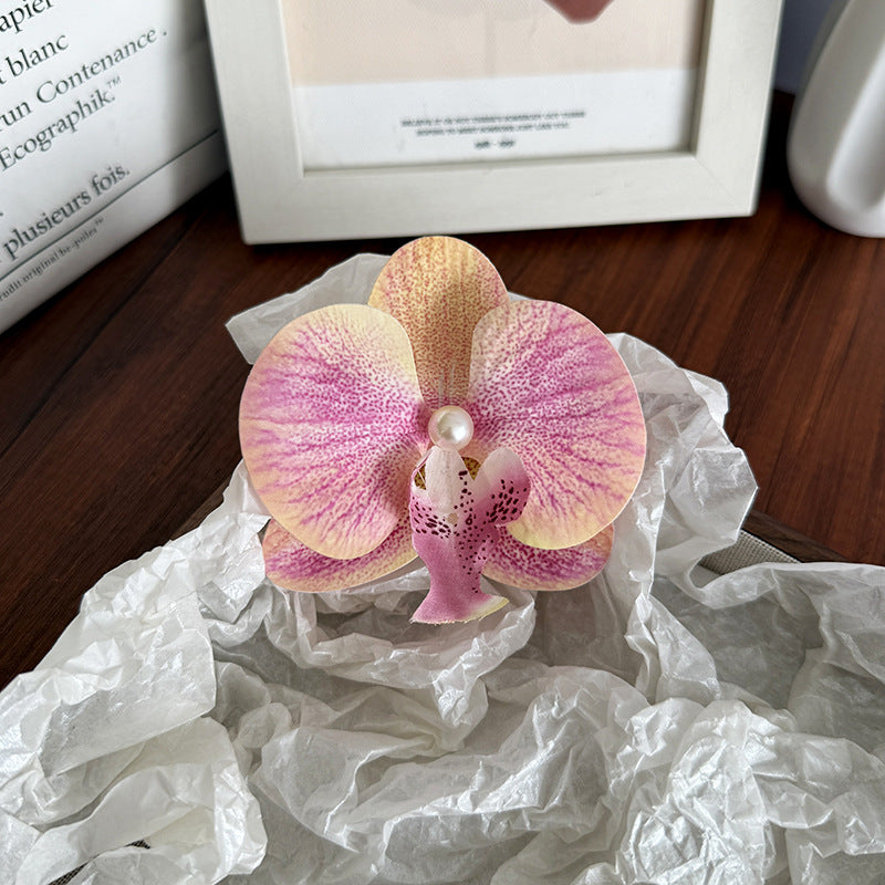 Fairy ~ Phalaenopsis Hairpin Female Korean Flower Side Clip Photo Atmosphere Bangs Broken Hairpin Flower Headwear
