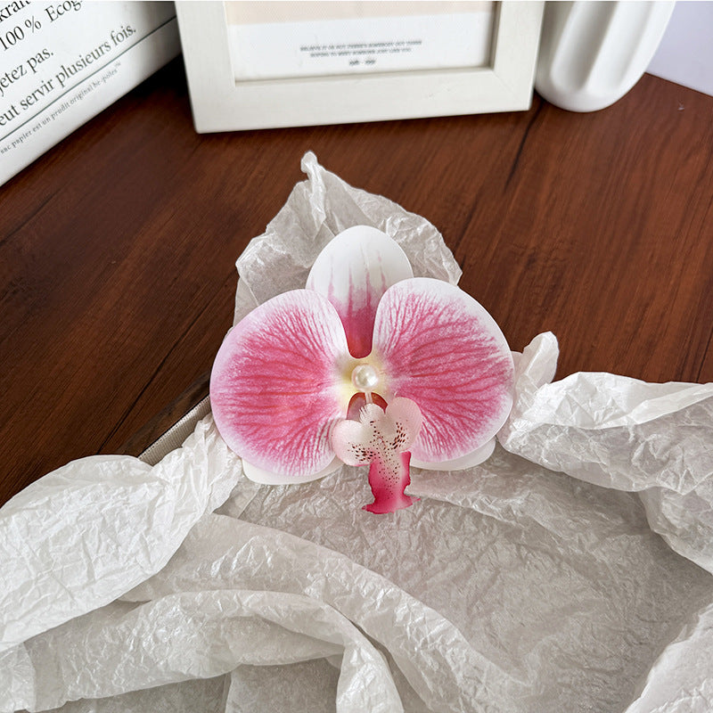 Fairy ~ Phalaenopsis Hairpin Female Korean Flower Side Clip Photo Atmosphere Bangs Broken Hairpin Flower Headwear