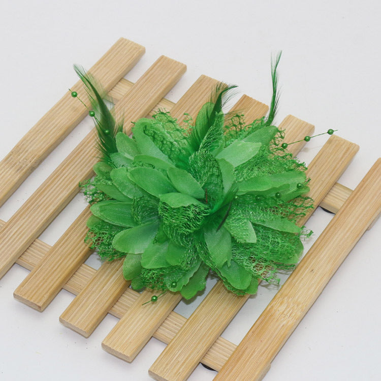 Factory wholesale new rice beads feather headdress headdress flower corsage wrist flower dance wear many optional