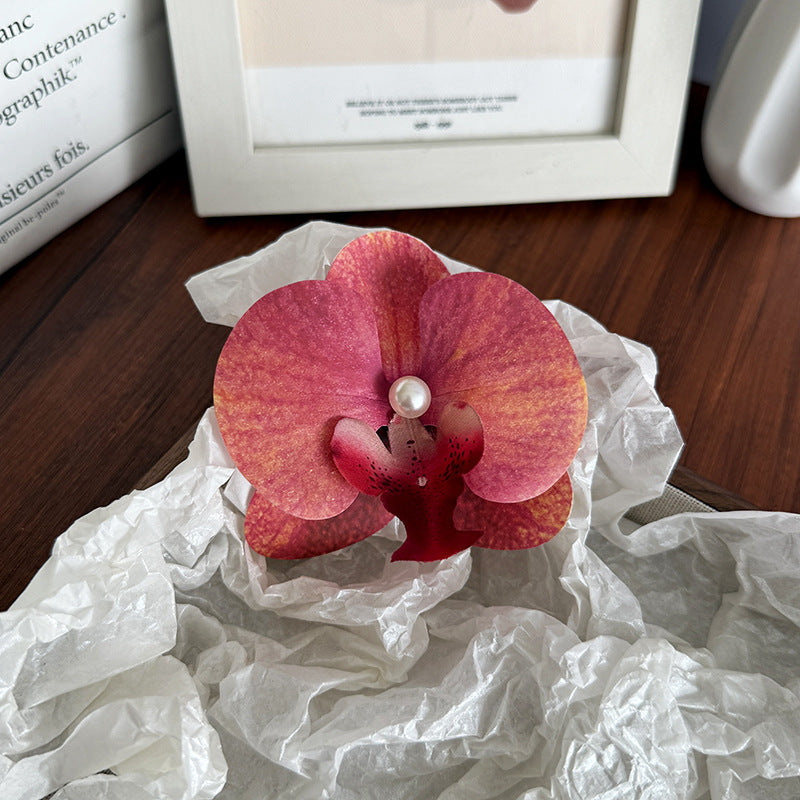 Fairy ~ Phalaenopsis Hairpin Female Korean Flower Side Clip Photo Atmosphere Bangs Broken Hairpin Flower Headwear