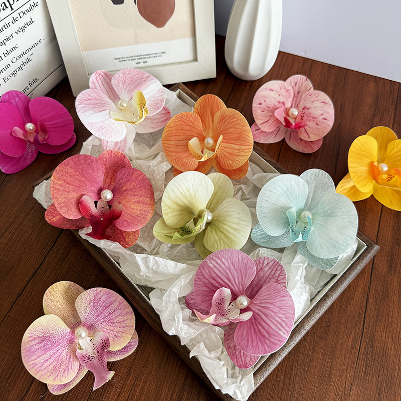 Fairy ~ Phalaenopsis Hairpin Female Korean Flower Side Clip Photo Atmosphere Bangs Broken Hairpin Flower Headwear