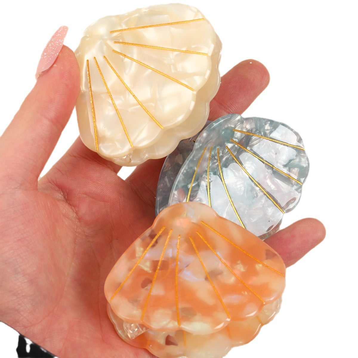 Niche shell hairpin wholesale Japanese simple back head updo hair clip acetate plate fresh South Korea hair accessories