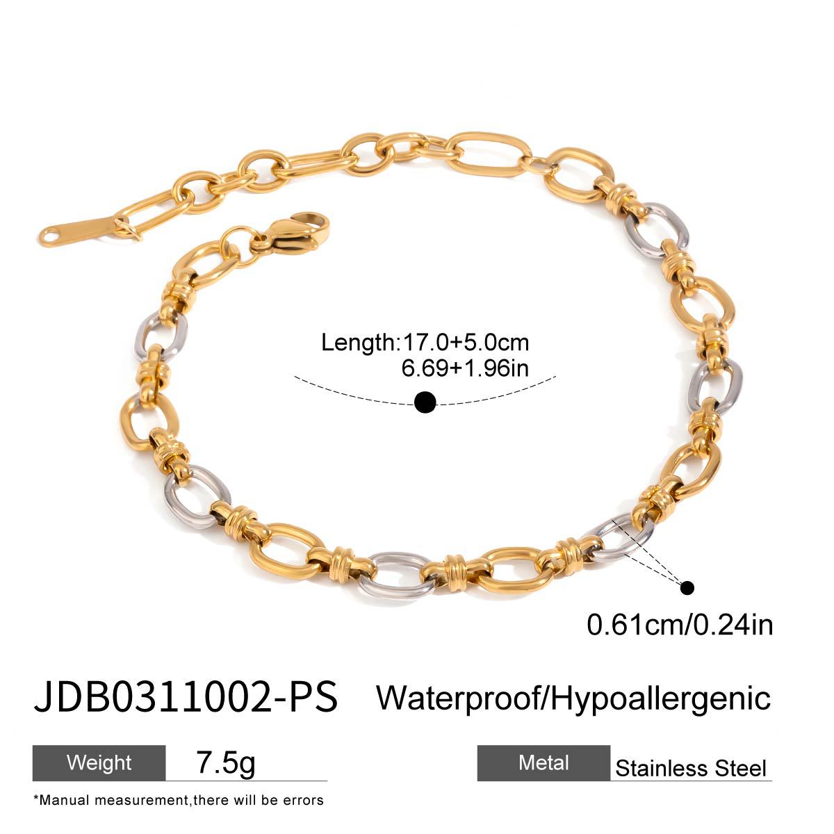 Europe and the United States 18k gold titanium steel necklace light luxury high-end jewelry non-fading bracelet stainless steel jewelry cross-border