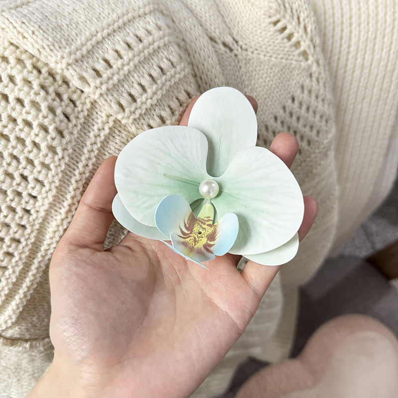 Fairy ~ Phalaenopsis Hairpin Female Korean Flower Side Clip Photo Atmosphere Bangs Broken Hairpin Flower Headwear