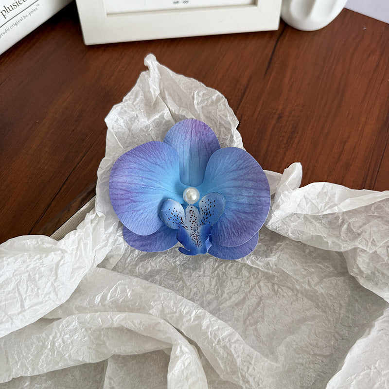 Fairy ~ Phalaenopsis Hairpin Female Korean Flower Side Clip Photo Atmosphere Bangs Broken Hairpin Flower Headwear
