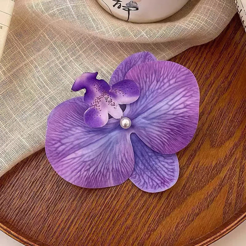 Phalaenopsis Hairpin Female Korean Flower Side Clip Photo Atmosphere Bangs Broken Hairpin Flower Headwear