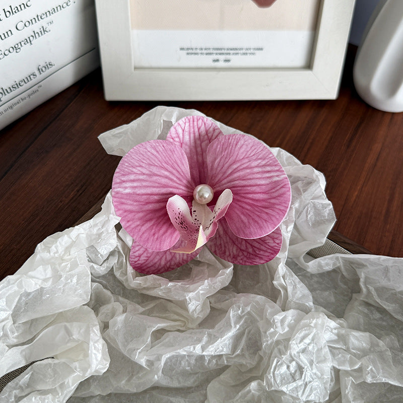 Fairy ~ Phalaenopsis Hairpin Female Korean Flower Side Clip Photo Atmosphere Bangs Broken Hairpin Flower Headwear