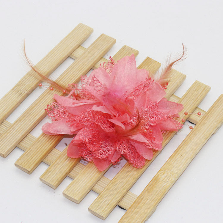 Factory wholesale new rice beads feather headdress headdress flower corsage wrist flower dance wear many optional