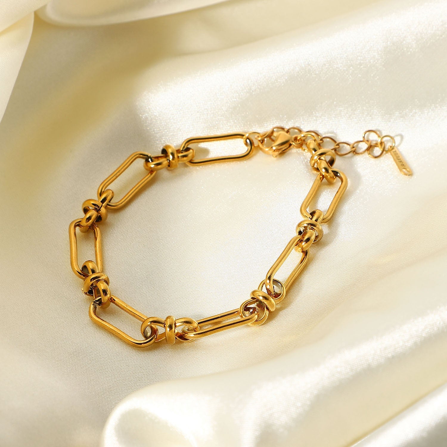 INS Internet Celebrant New Wide Chain Cross Buckle Bracelet Vacuum Electroplated 18K Gold European and American Stainless Steel Hand Ornaments Women's Jewelry