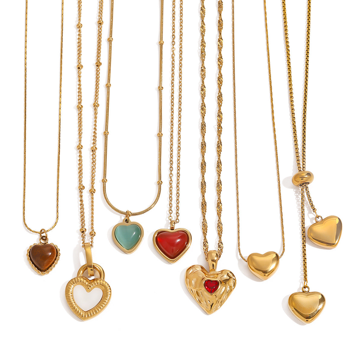 European and American stainless steel love necklace advanced sense pendant clavicle chain titanium steel jewelry cross-border necklace