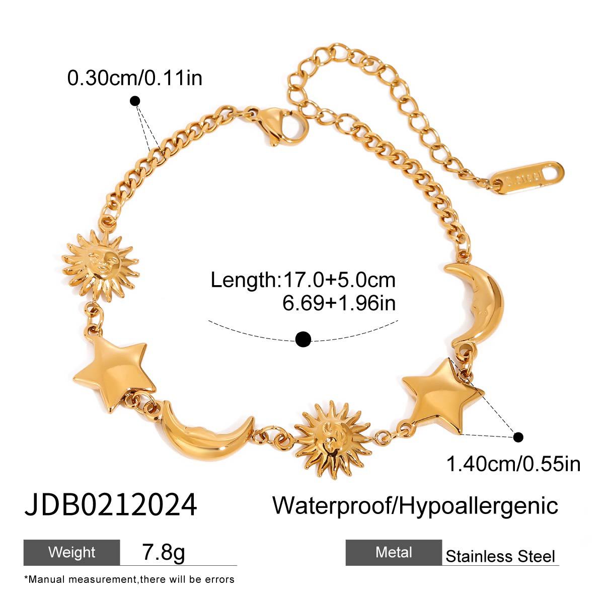 Europe and the United States 18k gold stainless steel star bracelet light luxury high-end jewelry does not fade titanium steel jewelry cross-border