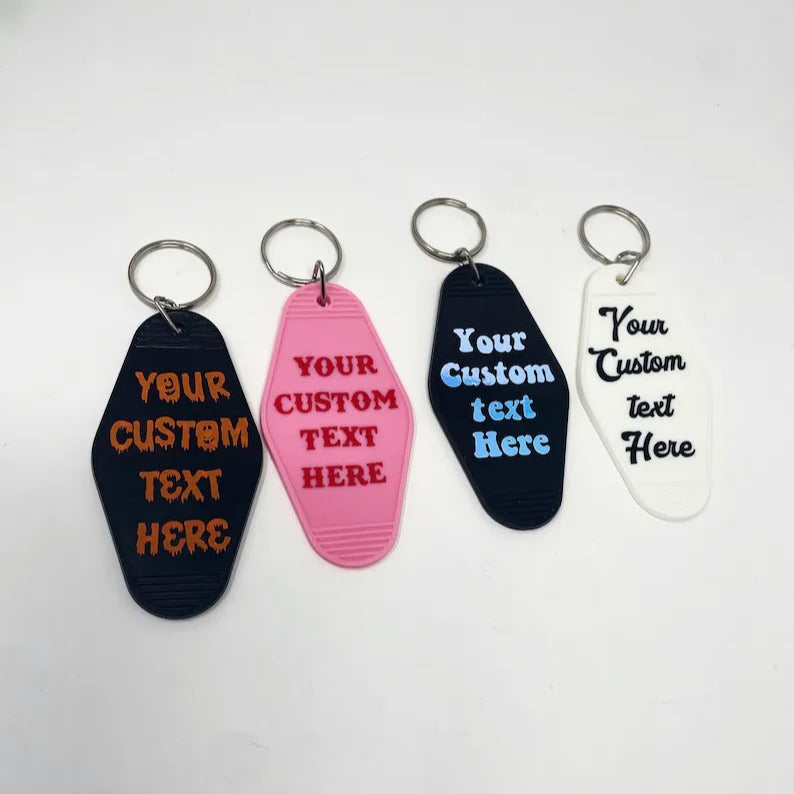 Horror Motel Key Chain Funky Halloween Spooky Key Chain, Ghost Face Hotel Key Ring